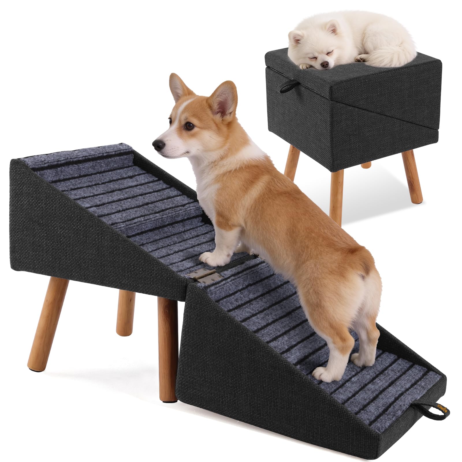 2-in-1 Foldable Dog Ramp Ottoman
