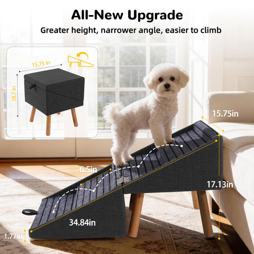 2-in-1 Foldable Dog Ramp Ottoman