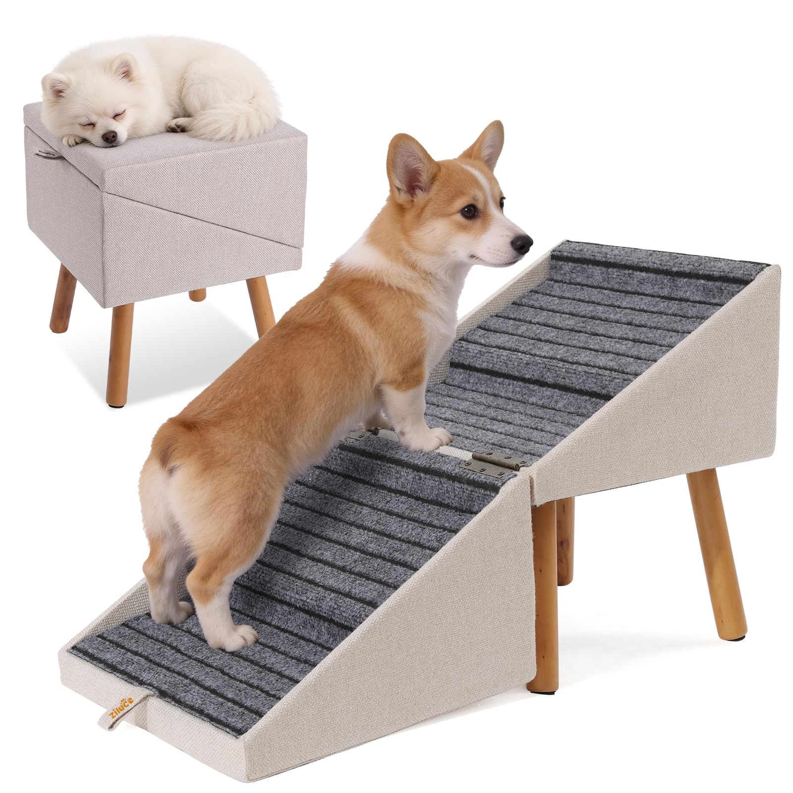 2-in-1 Foldable Dog Ramp Ottoman